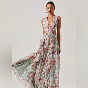 Noya Dress in Aqua & Pink Flora